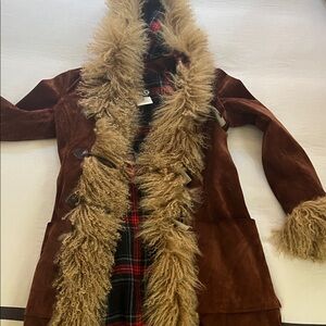 D&G Brown Jacket with Cream Fur Trim